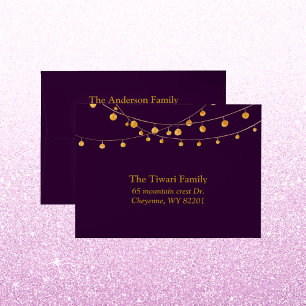 Elegant Purple Gold Diwali Envelope
