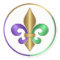 Elegant Purple Gold Green French Fleur de Lis