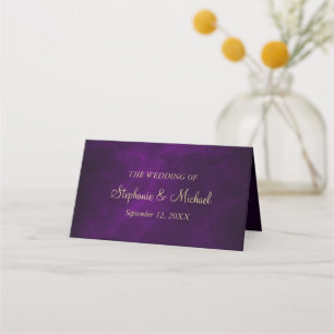 Elegant Purple Gold Wedding Edit Place Card