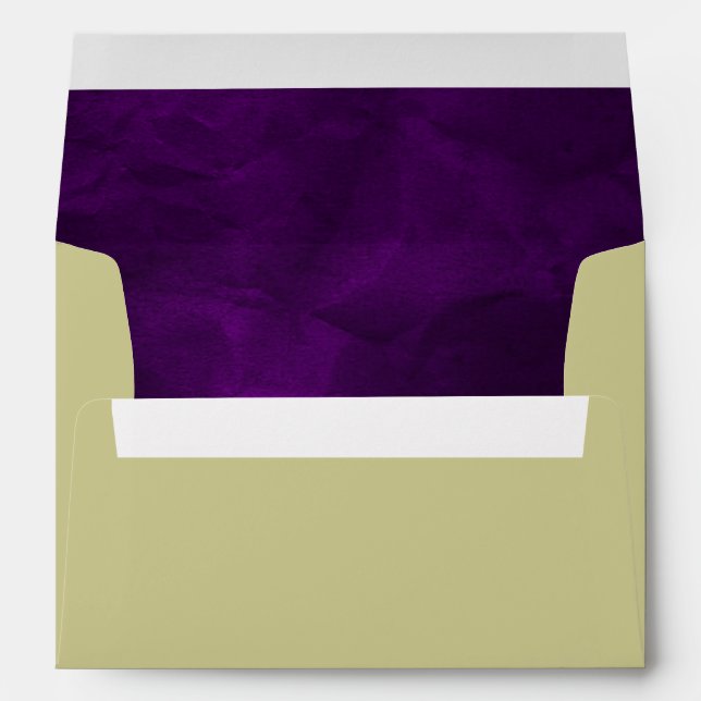 Elegant Purple Gold Wedding Envelopes (Back (Bottom))