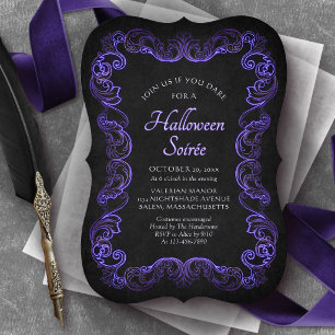Elegant Purple Gothic Halloween Party Invitation