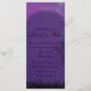 Elegant Purple Gothic Posh Wedding Program Programme