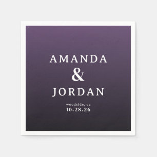 Elegant Purple Gradient Wedding Invitations Napkin