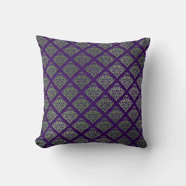 Elegant Purple Green Decor Cushion (Front)