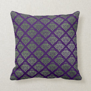 Elegant Purple Green Decor Cushion