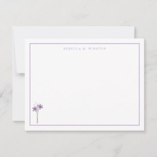 Elegant Purple Greenery Personalized Card