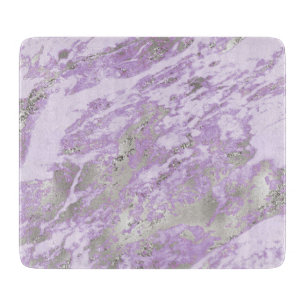 Elegant Purple Grey Abstract Chic Pattern Cutting Board