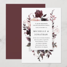 Elegant Purple Grey Floral Bible Christian Wedding