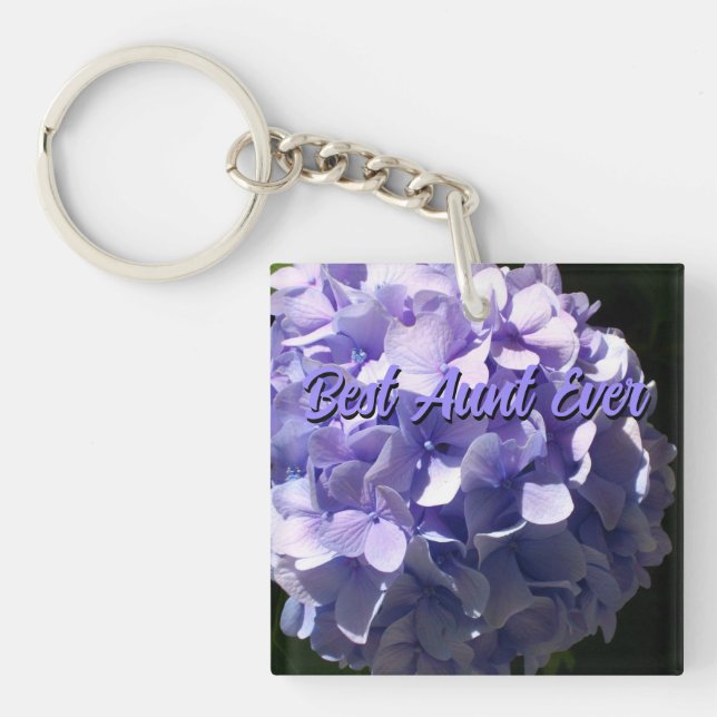 Elegant Purple Hydrangea purple flowers best Aunt Key Ring (Front)