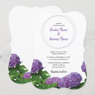 Elegant Purple Hydrangea Wedding Invitations