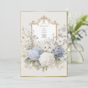 Elegant Purple Hydrangeas Vintage Wedding Invitation