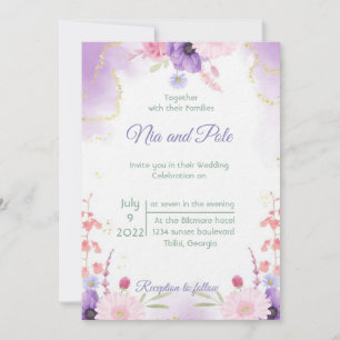 Elegant purple invitation