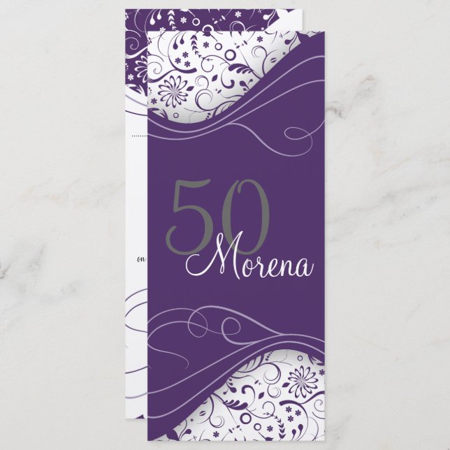 Elegant Purple Invitation (Front/Back)