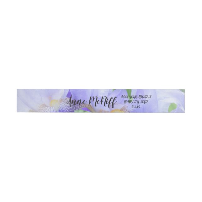 Elegant Purple Iris Flower Photo Address Labels (Individual)