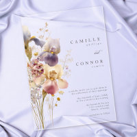 Elegant Purple Iris Watercolor Garden Wedding