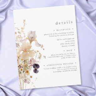Elegant Purple Iris Watercolor Garden Wedding Enclosure Card