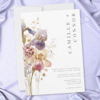 Elegant Purple Iris Watercolor Garden Wedding