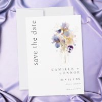 Elegant Purple Iris Watercolor Garden Wedding