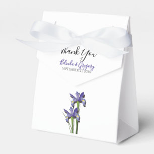 Elegant Purple Iris Wedding Favour Box