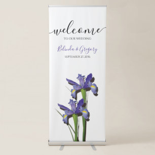 Elegant Purple Iris Wedding Welcome Sign