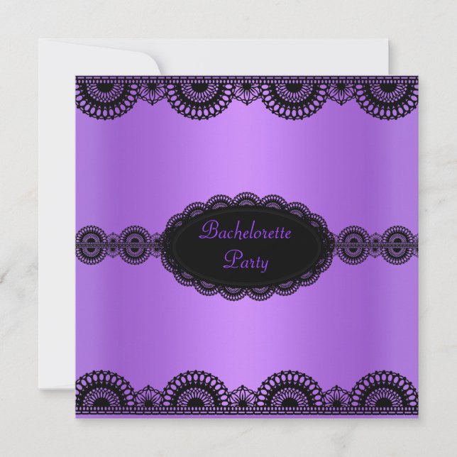 ELEGANT PURPLE LACE BACHELORETTE PARTY INVITATION (Front)
