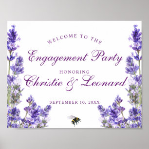 Elegant Purple Lavander Flowers  Engagement Poster
