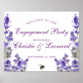 Elegant Purple Lavander Flowers  Engagement Poster