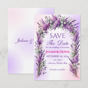 Elegant Purple Lavender Arch Save the Date Card