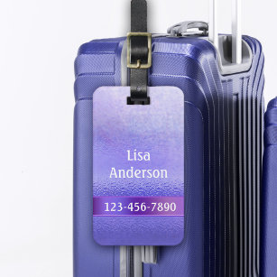 Elegant Purple Lavender Artistic Stripe Luggage Luggage Tag
