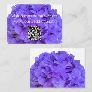 Elegant purple lavender floral hydrangea QR  Enclosure Card