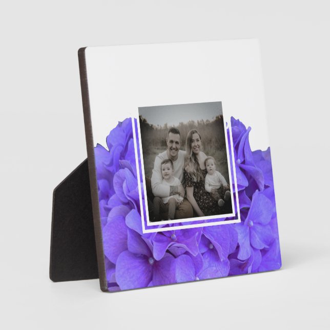 Elegant purple lavender lilac floral hydrangeas  plaque (Front)