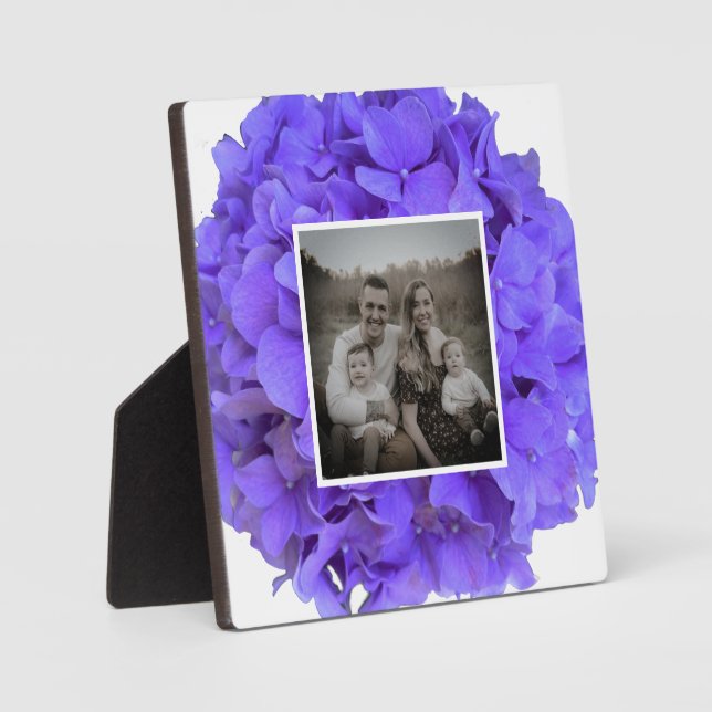 Elegant purple lavender lilac floral hydrangeas  plaque (Front)