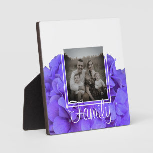 Elegant purple lavender lilac floral hydrangeas plaque