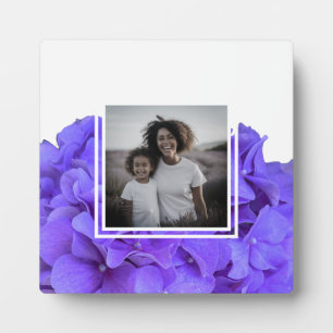 Elegant purple lavender lilac floral hydrangeas plaque