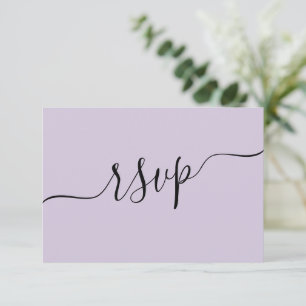 Elegant purple lavender QR Code RSVP Wedding Card