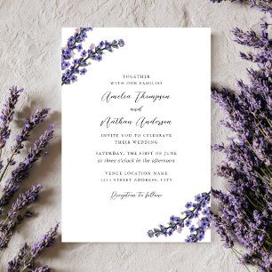 Elegant Purple Lavender Wedding Invitation