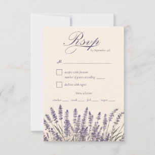 Elegant Purple Lavender Wedding Meal Choice  RSVP Card