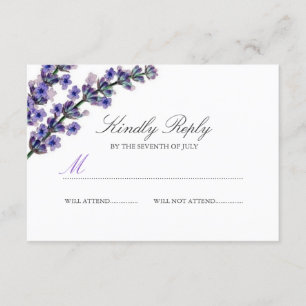Elegant Purple Lavender Wedding RSVP Card