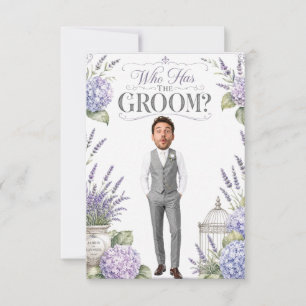 Elegant Purple Lavender Who Has The Groom Bridal Thank You Card