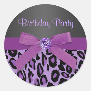 Elegant Purple Leopard Stickers