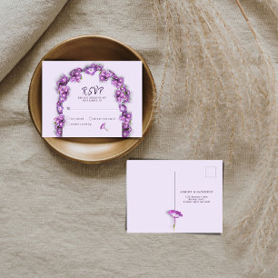 Elegant Purple Lilac Arch Florals No Menu RSVP