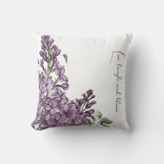 Elegant Purple Lilac Botanical Floral Outdoor Pill Cushion