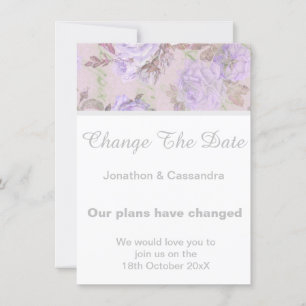 ELEGANT PURPLE LILAC FLORAL CHANGE THE DATE