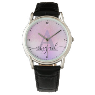 Elegant Purple Lilac Ombre Glitter Rain Sparkle  Watch