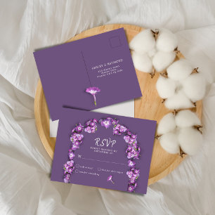 Elegant Purple Lilac Rum Arch Florals No Menu RSVP