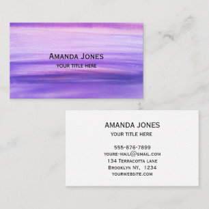 Elegant Purple Lilac Watercolor Boho  Business Card