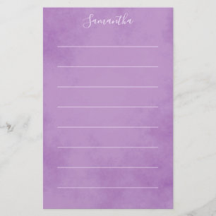 Elegant Purple Lined Stationery