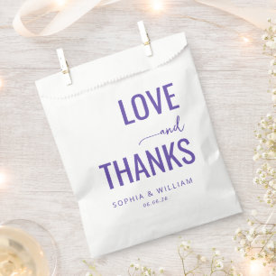 Elegant Purple Love Thanks Favour Bags