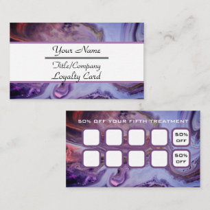 Elegant Purple Marble Hair Stylist Loyalty Card