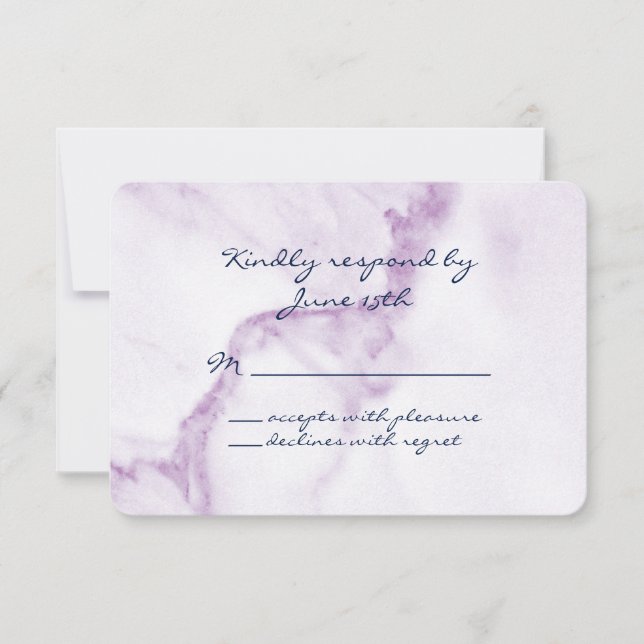 Elegant Purple Marble RSVP (Front)